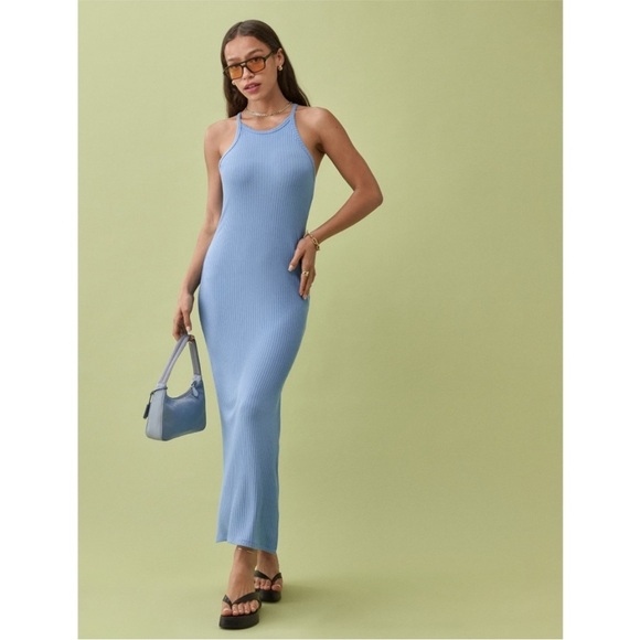 NEW Reformation Jael Dress Parisian Blue XL - Picture 9 of 12
